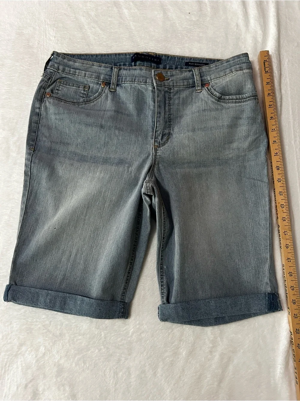 Bandolino Light Blue Boyfriend Denim Bermuda Shorts